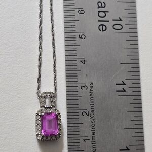 925 Sterling Silver Jewelry Amethyst Charm Silver Pendant And Chain